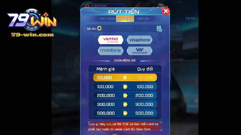 Hướng dẫn giao dịch nhận thẻ cào